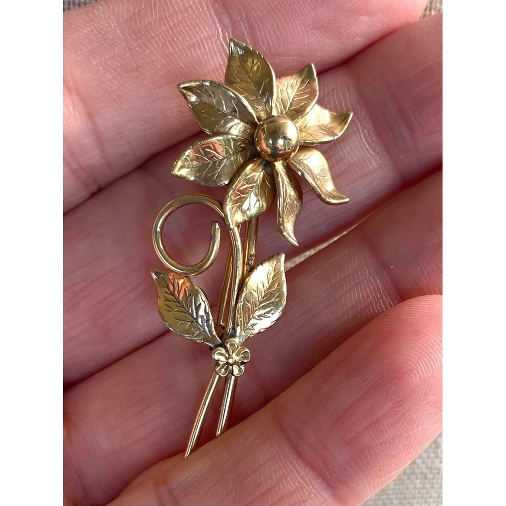 Vintage Winard 14K Gold Filled Flower Brooch Pin